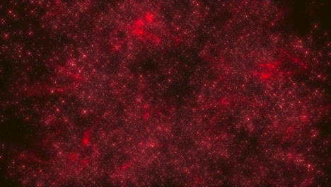 volar y brillar estrellas rojas con brillos en la galaxia