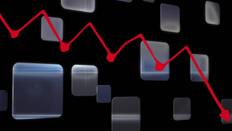 animación del procesamiento de datos financieros sobre un fondo negro