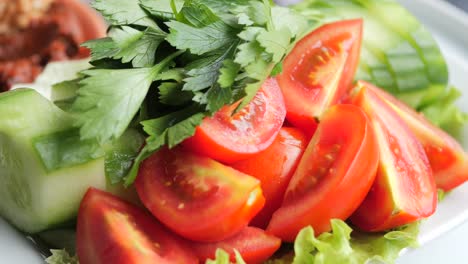 fresh tomato and cucumber salad