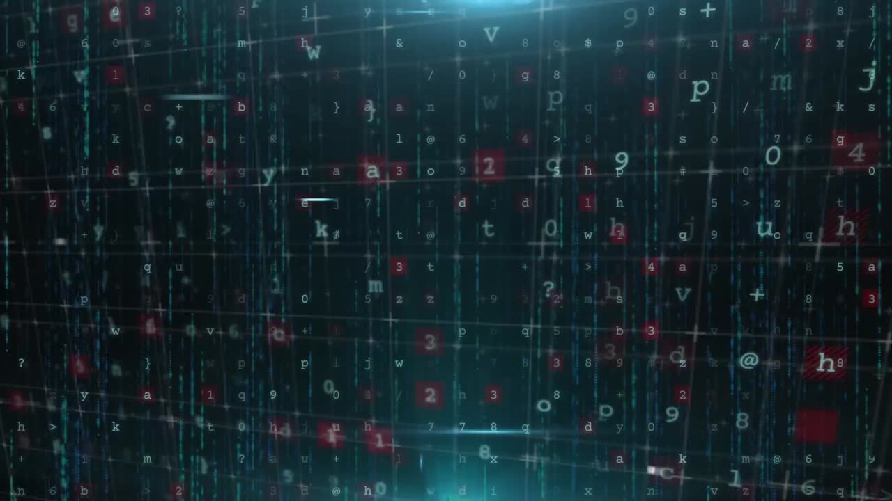 animación del procesamiento de datos sobre un fondo negro