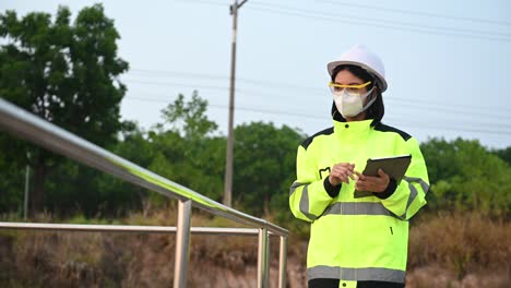 environmental engineers work at wastewater treatment plants