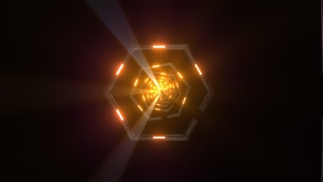 túnel hexagonal de neón