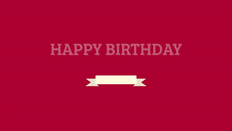 happy birthday in simple white font on red background