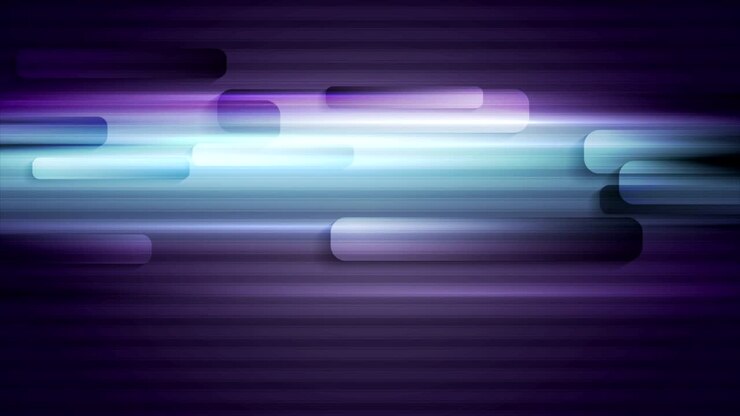 Glowing blue and purple tech striped video animation