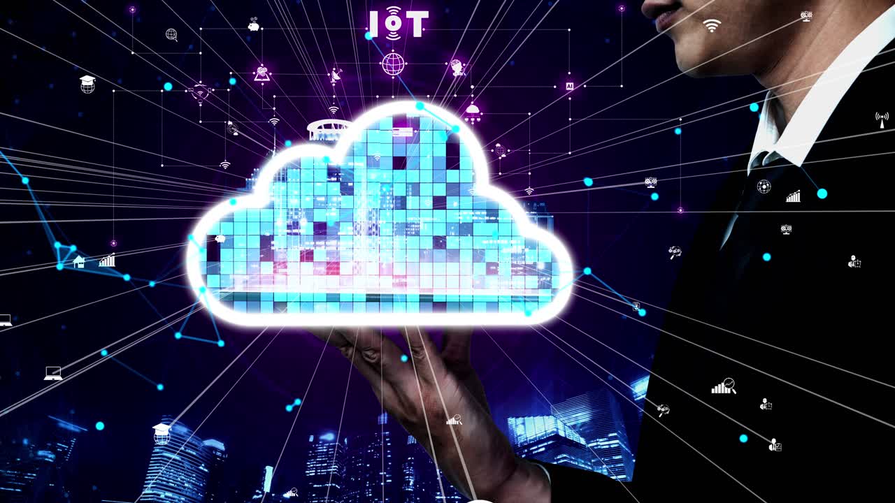 tecnología conceptual de computación en la nube y almacenamiento de datos para la innovación futura