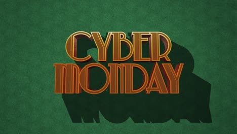 Texto-Retro-Del-Cyber-Monday-Al-Estilo-De-Los-Años-80-Sobre-Una-Textura-Grunge-Verde