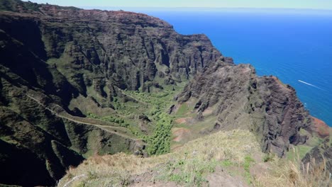 beautiful views from the awaawapuhi valleys and ocean on the beautiful island of kauai