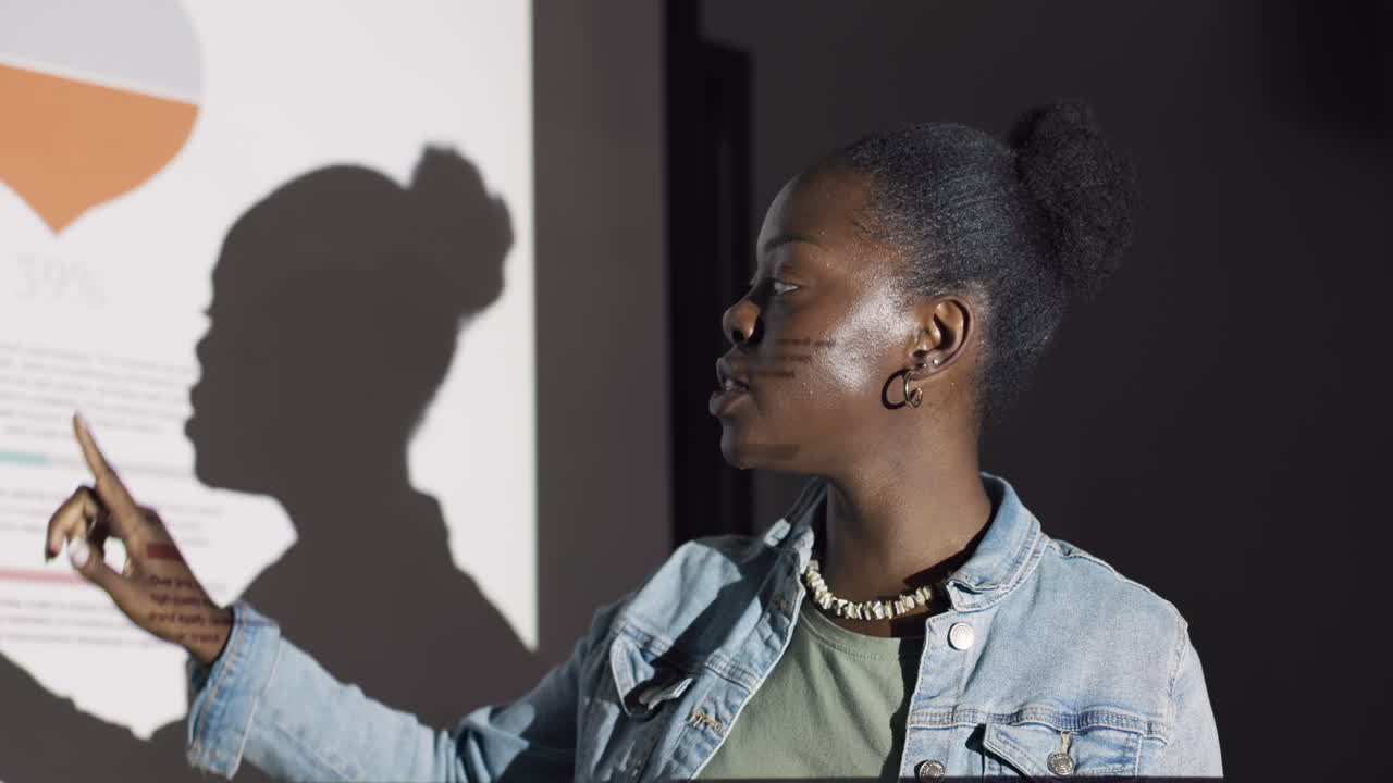 프레젠테이션 을 하는 여자