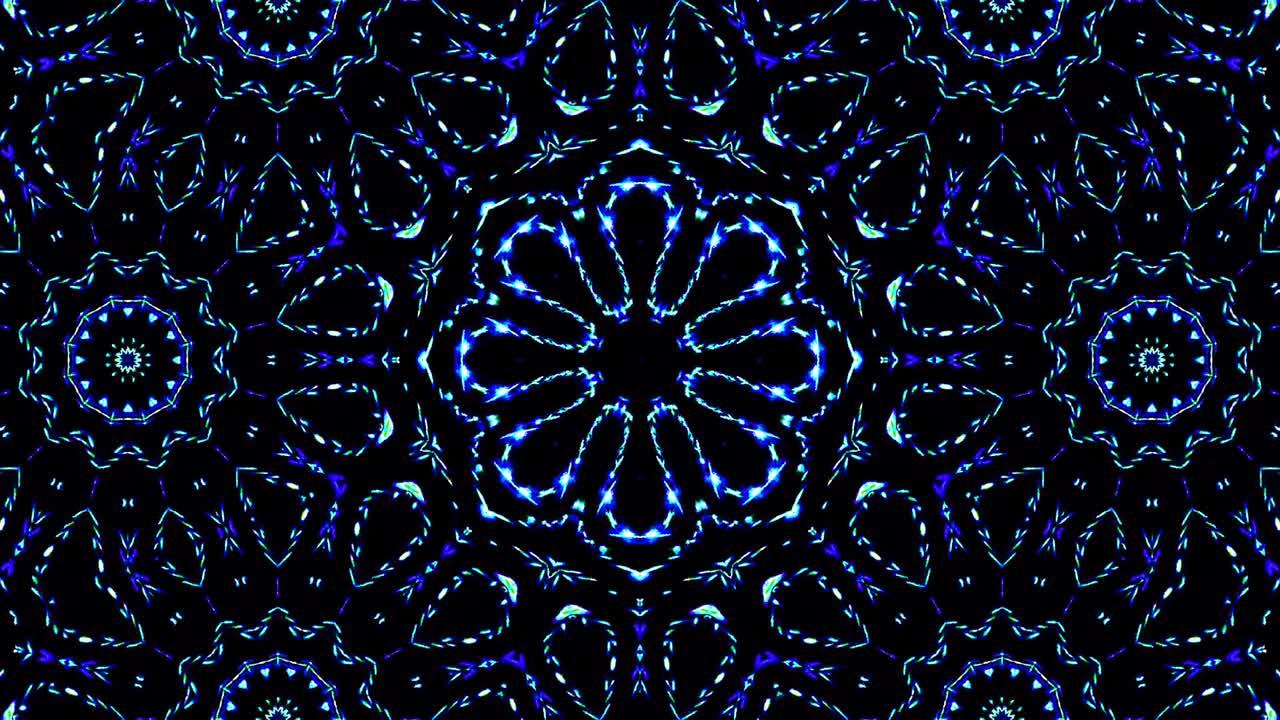 abstract caleidoscopio brillante hermoso movimiento suave líneas azules brillantes arreglo de luz
