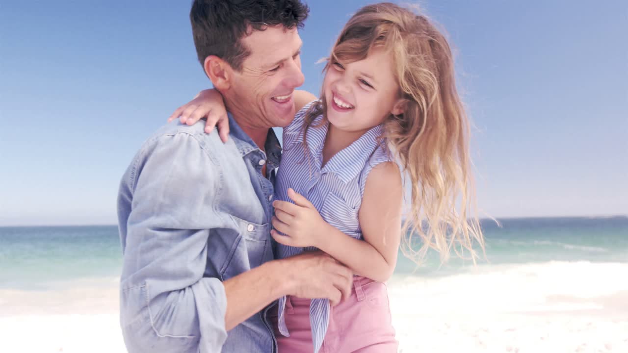 딸 과 함께 하는 젊은 아버지