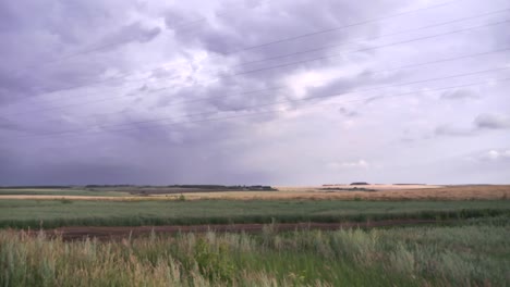 stormy landscape over wheat field