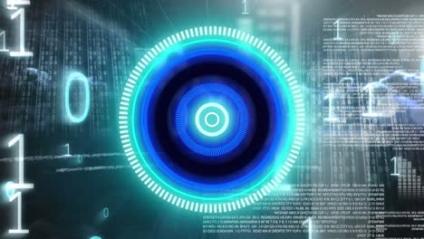 animation of scope scanning over clouds and data processing