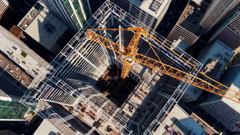 construction of skyscrapers in urban area