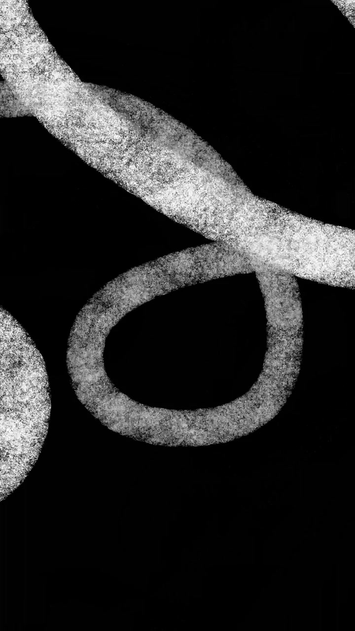 Abstract White Chalk Lines Moving on Black Background