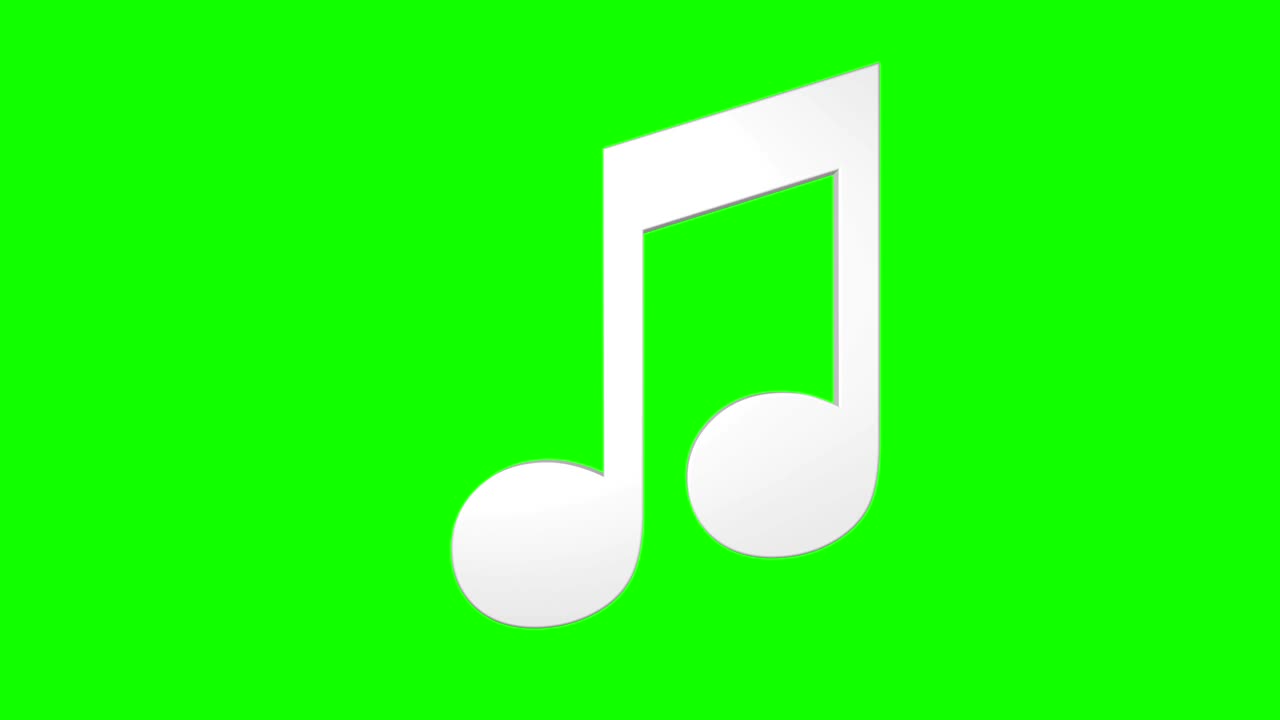 Musical note rotating loop 3d green screen | Premium Stock Video Footage
