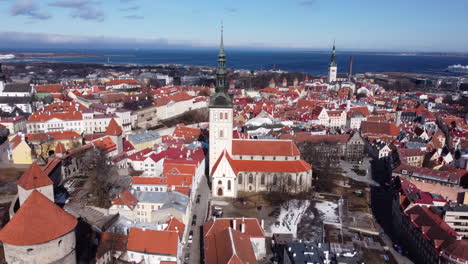 aerial circling of church of st