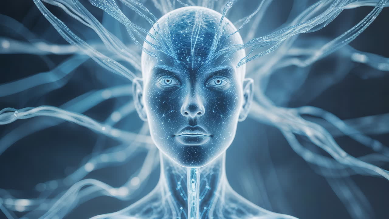 Futuristic AI Brain with Neural Connections