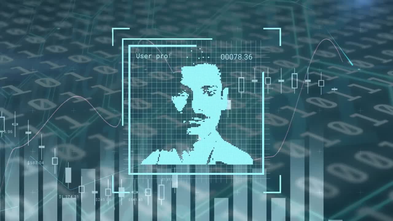 animación de iconos de personas sobre el procesamiento de datos