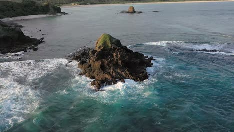 tiro de paralaje aéreo sobre el bukit merese, colinas merese en lombok