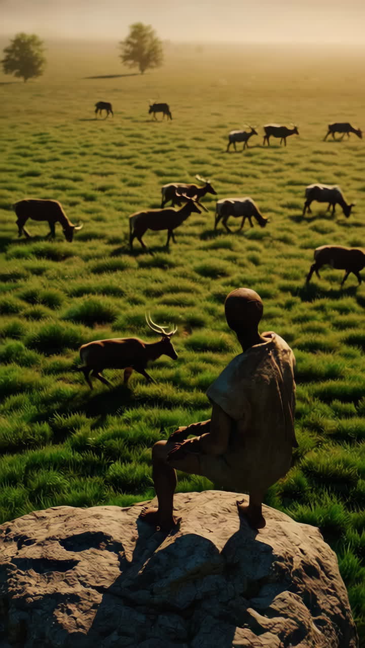 Ancient Hunter in the Savanna