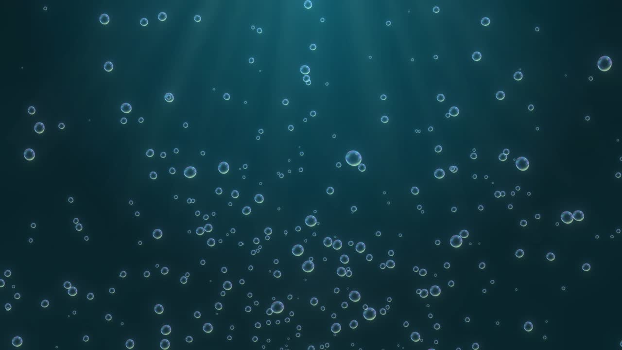 Underwater Bubbles: Flowing Liquid Particles in a Deep Blue Ocean
