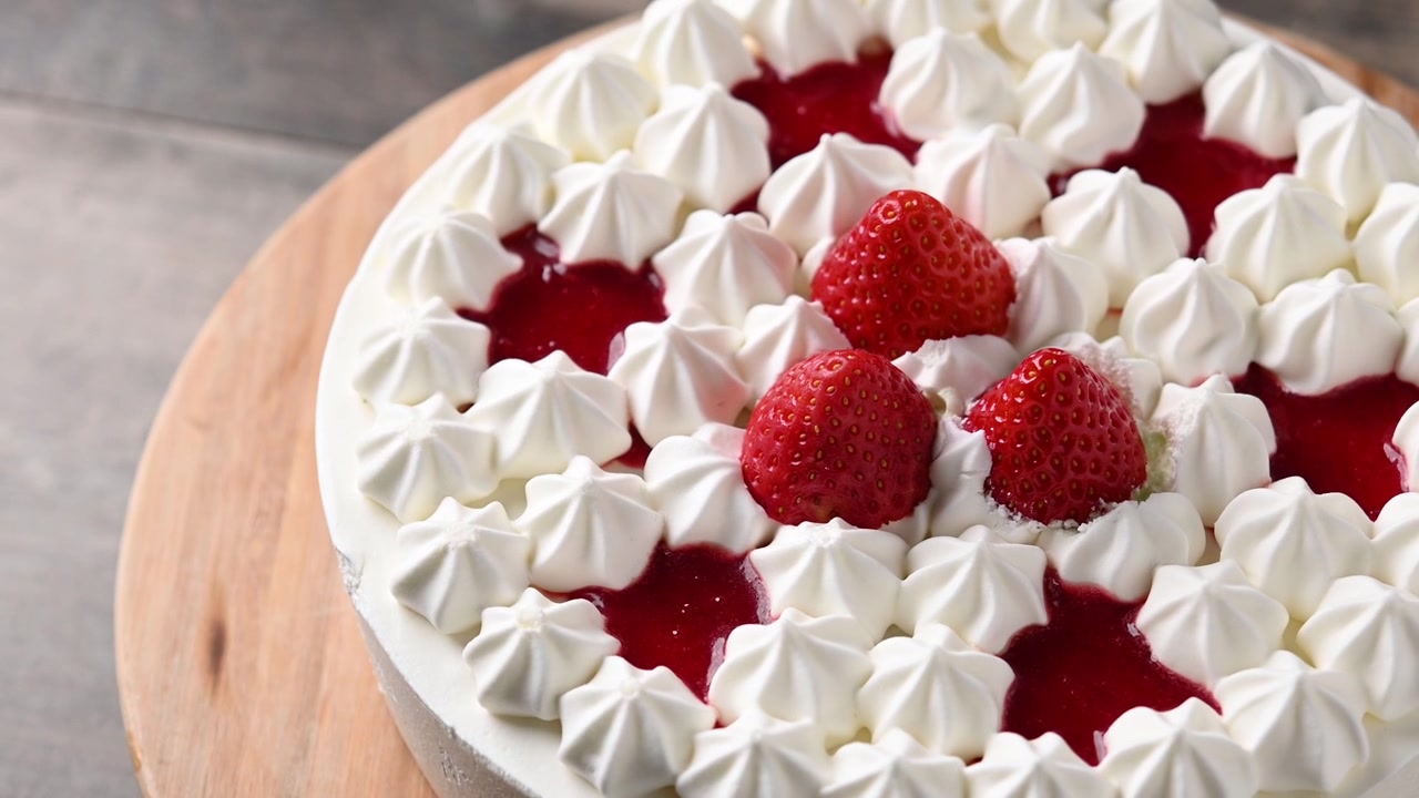 Fetta di torta alle fragole.