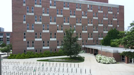 pushing up with aerial view of wells hall