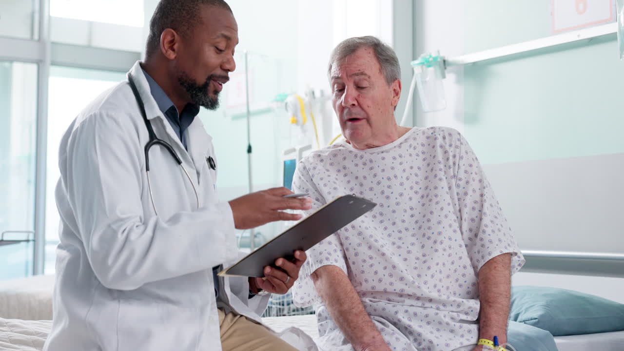Man, doctor and patient in consultation