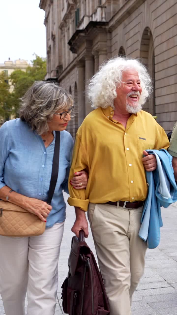 Group of Senior Tourists on a City Street