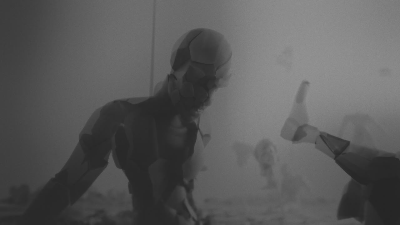 Destroyed andorids on a junkyard in xRay