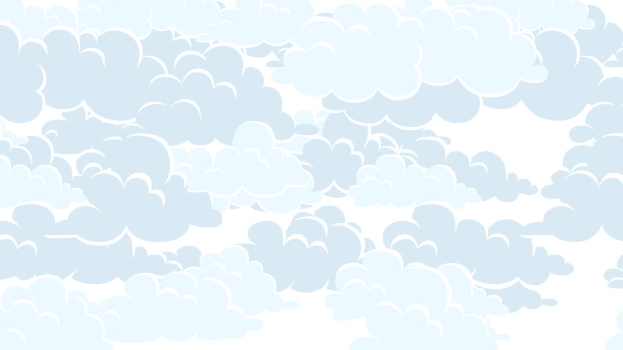 Cartoon Clouds Sky Horizontal Loop Animation