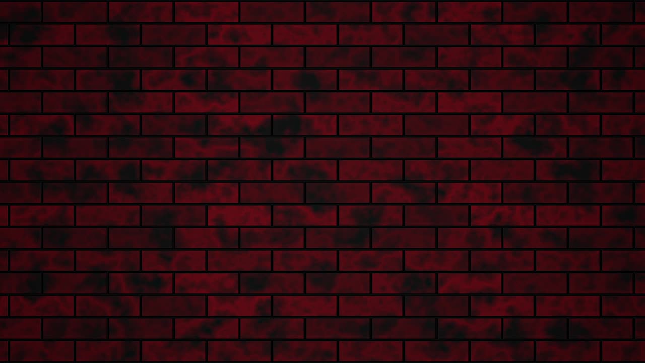 An old and stained dirty looking red bricked wall background moving from left to right