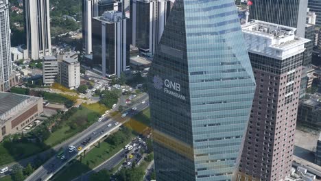 istanbul skyline with qnb finansbank headquarters