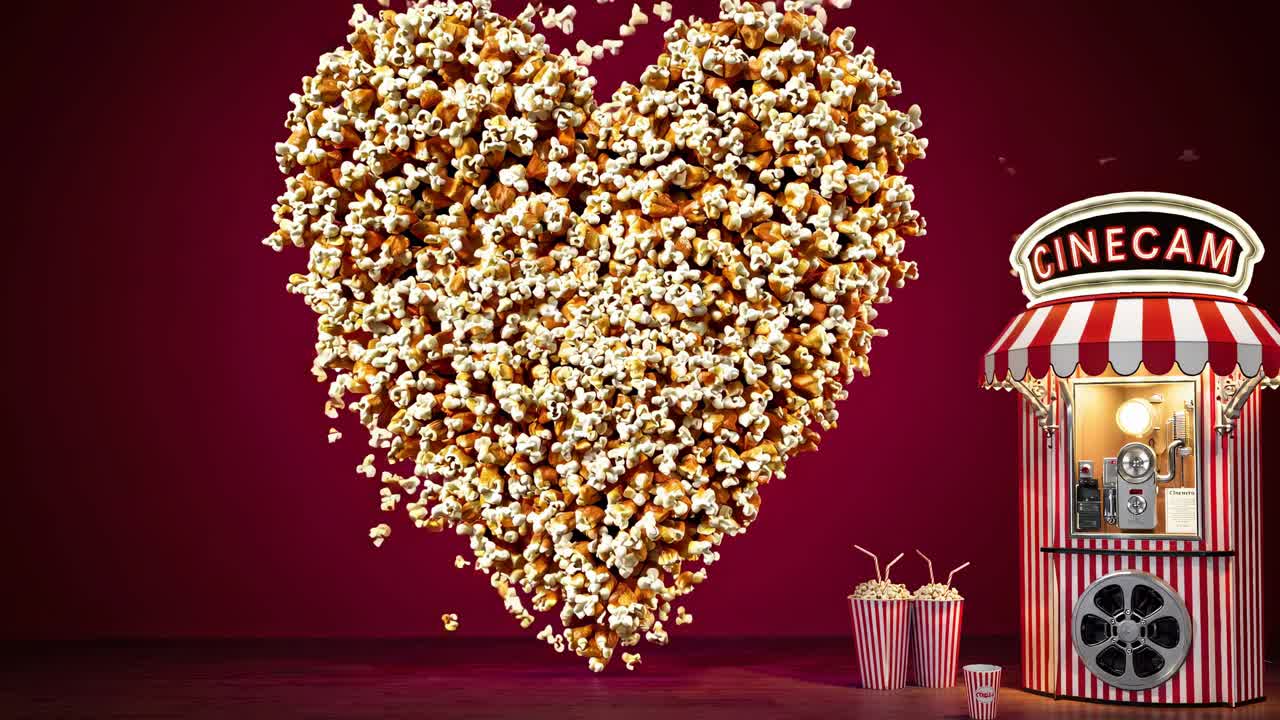 Popcorn Heart with Cinema Vending Machine