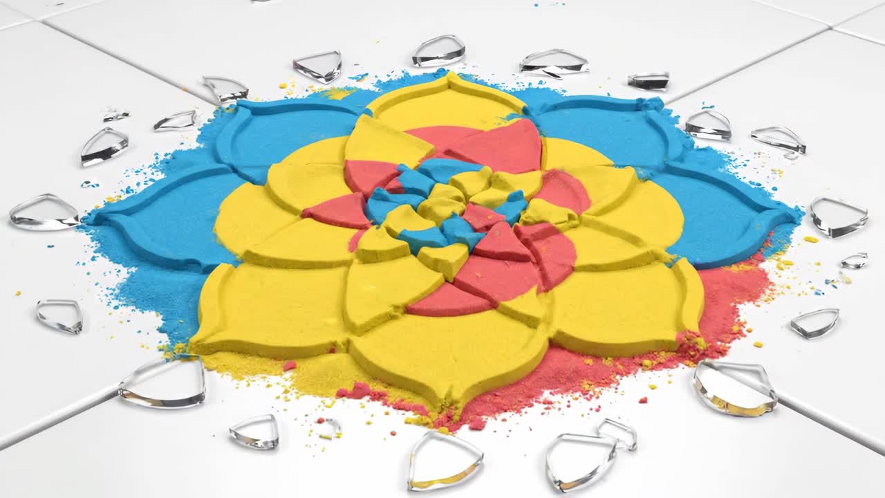 Colorful clay flower