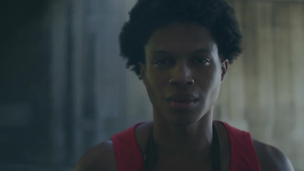 Animation of interference over smiling biracial sportsman