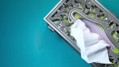 antique decorative tissue box with tissue