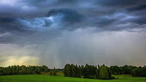 cloudy sky scene over greenery nature landscape. timelapse