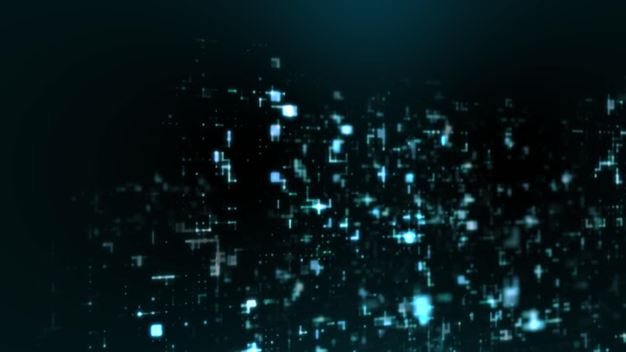 abstracto 3d movimiento datos digitales partícula ciberespacio o tecnología de fondo, animación bucle sin fisuras 4k