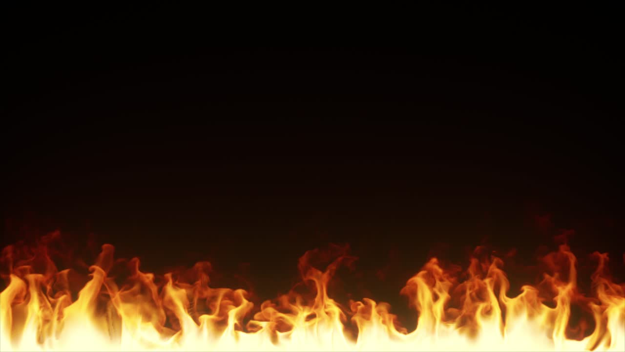 borde de fuego animado sobre fondo negro