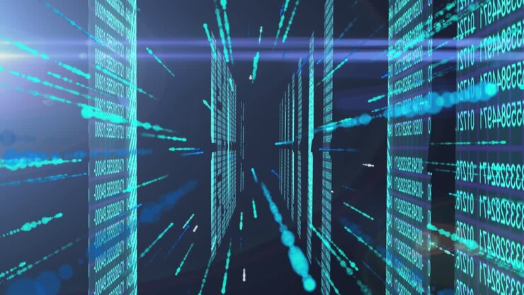 Animation of data processing and binary coding