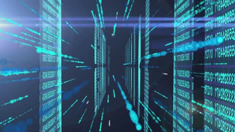 animación del procesamiento de datos y codificación binaria