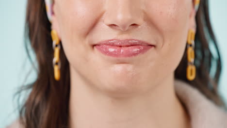 woman, teeth and healthy smile closeup