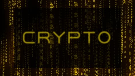 crypto currency bitcoin. matrix style falling background