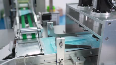 face mask production line in modern factory