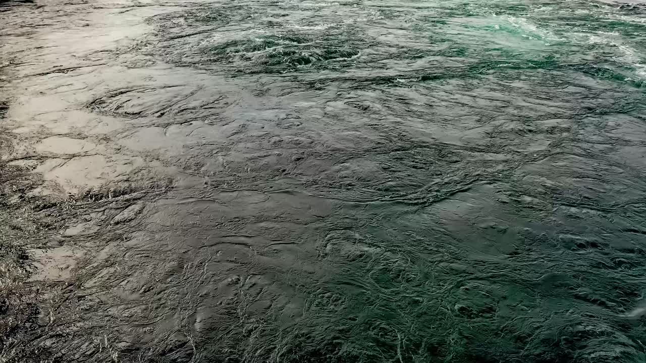 Waves of water of the river and the sea meet each other during high tide and low tide.