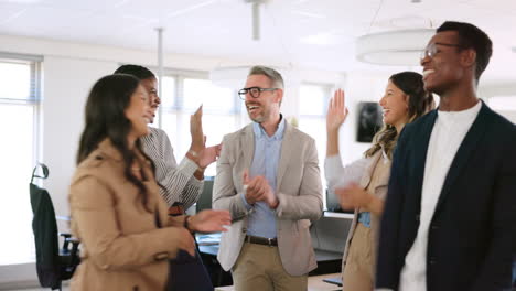 Winner,-cheering-and-high-five-with-a-business