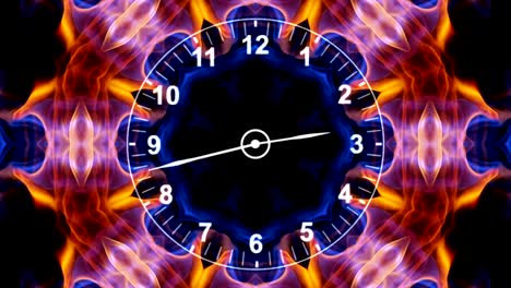 clocks into kaleidoscope animation, rendering