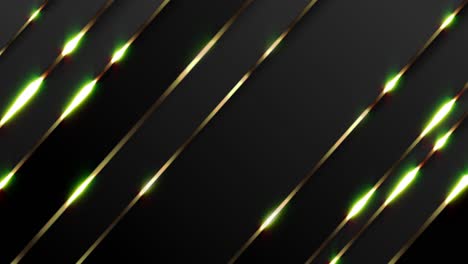 abstract black and gold background with green light lines