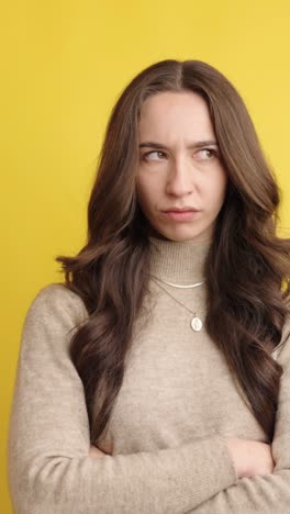 young woman expressing frustration with varied facial expressions